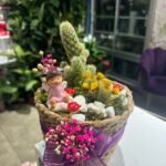 Hasır Saksıda Kız Bebek Figürlü Yeni Doğan Arajmanı