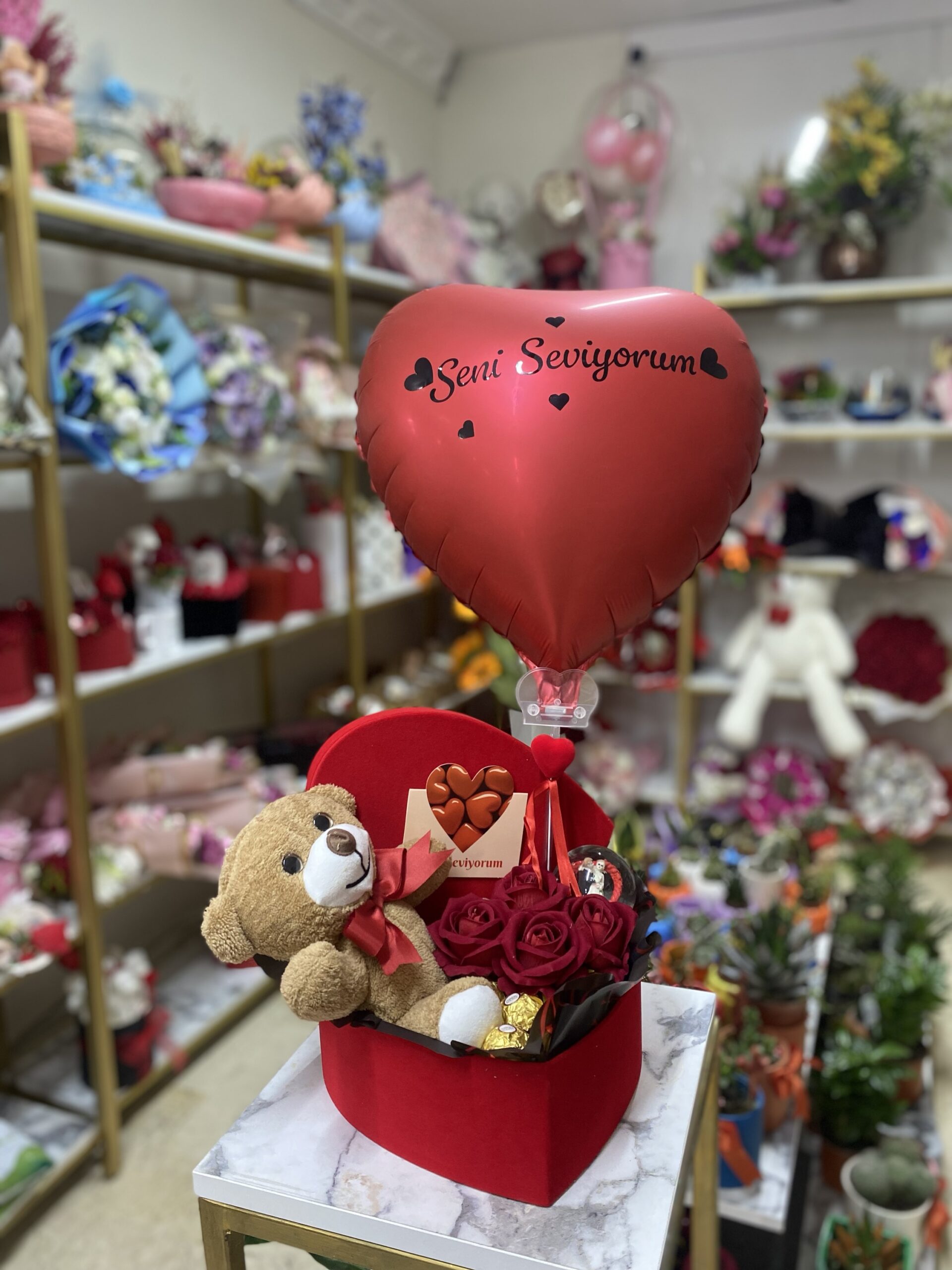 img_3607 Kalpli kadife kutuda seni seviyorum yazılı hediye kutusu - Görsel 1